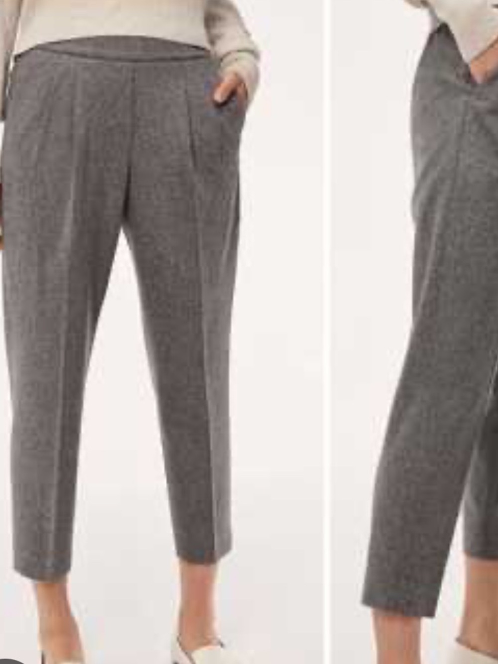Babaton Grey Tailored Wool-Blend Trousers